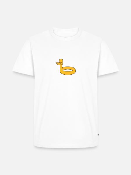 Duck Swimming Ring - Men's Premium Organic T-Shirt - white