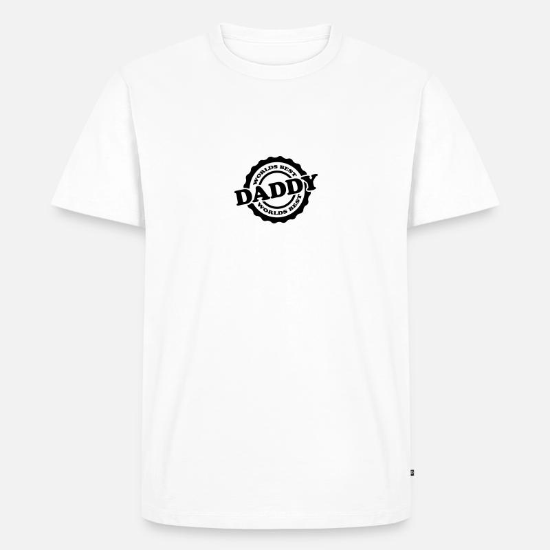 Worlds Best Daddy - Männer Premium Bio T-Shirt - Weiß