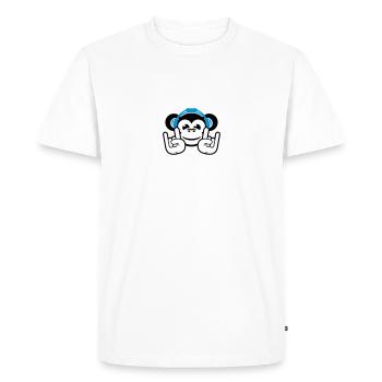 Heavy Metal Rock Hand Sign Satan party - Men's Premium Organic T-Shirt - white - Front - Nico (187cm)
