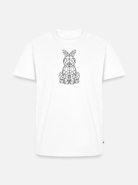 Osterhase geometrisch - Männer Premium Bio T-Shirt - Weiß