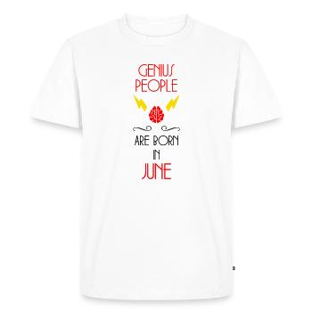 Genies Born in June - Birth Gift - Men's Premium Organic T-Shirt - white - Front - Nico (187cm)