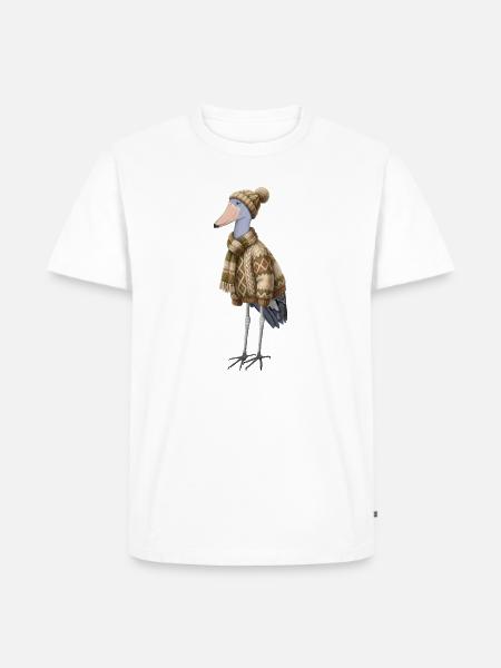 Schuhschnabel im Strickpullover Winter Weihnachten - Männer Premium Bio T-Shirt - Weiß