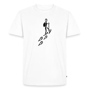 Randonnée en raquettes - T-shirt Premium bio Homme - blanc - Devant - Nico (187cm)