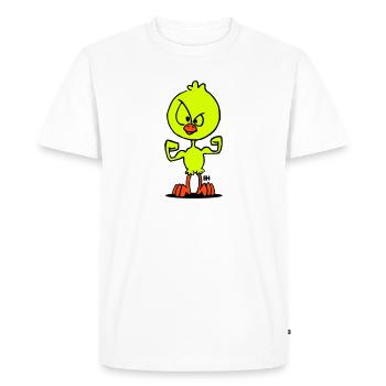 Poussin puissant - T-shirt Premium bio Homme - blanc - Devant - Nico (187cm)