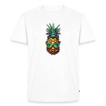 Fruits / Ananas / Exotique / Tropical / Vitamines - T-shirt Premium bio Homme - blanc - Devant - Nico (187cm)