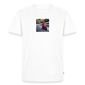 Superbike 01 - Men's Premium Organic T-Shirt - white - Front - Nico (187cm)