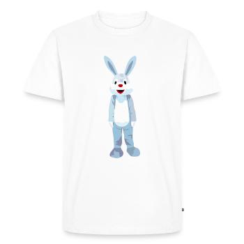 Lièvre bleu au nez rouge - T-shirt Premium bio Homme - blanc - Devant - Nico (187cm)