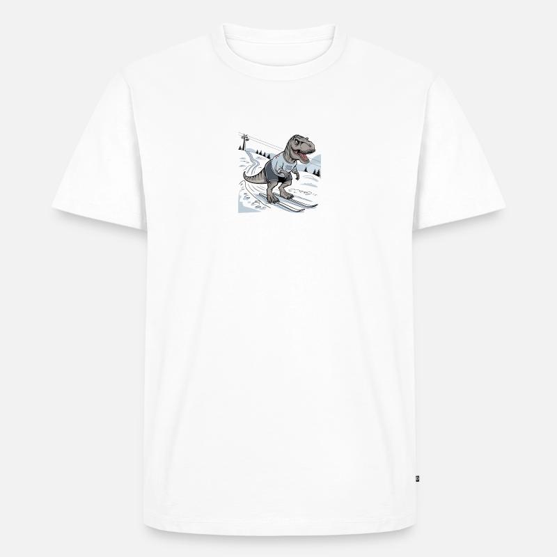 Ski-Rex, T-Rex - Männer Premium Bio T-Shirt - Weiß