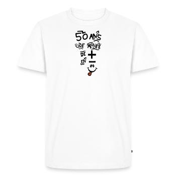 50 Jahre weniger Geburtstag 90 - Männer Premium Bio T-Shirt - Weiß - Vorne - Nico (187cm)