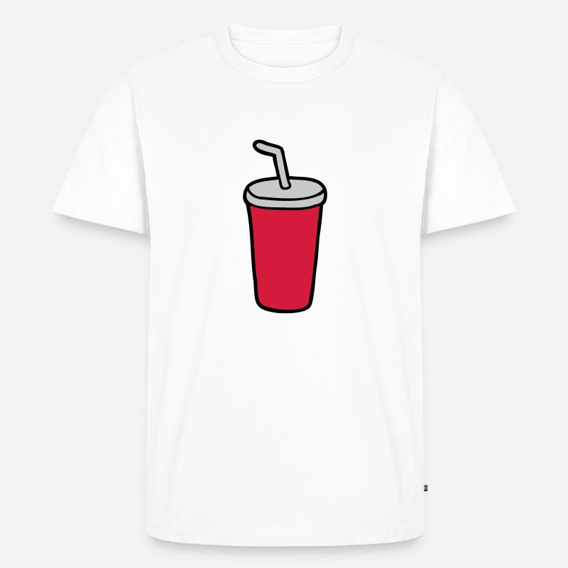 Cola Becher Restaurant - Männer Premium Bio T-Shirt - Weiß