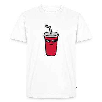 Pixel Sunglasses Cola - Men's Premium Organic T-Shirt - white - Front - Nico (187cm)