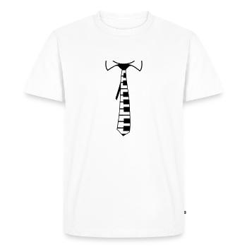 Suit Tie Piano Instrument Keys Music Fun - Men's Premium Organic T-Shirt - white - Front - Nico (187cm)