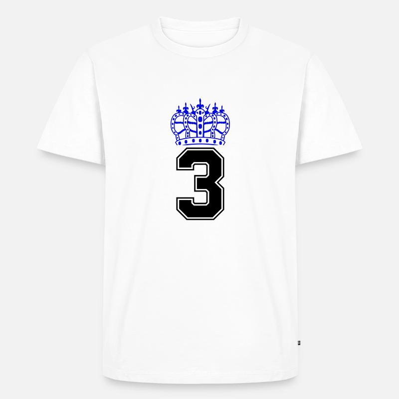 3 krone - Männer Premium Bio T-Shirt - Weiß