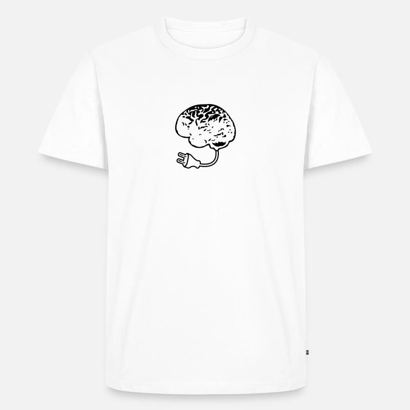 Brain Plug - Männer Premium Bio T-Shirt - Weiß