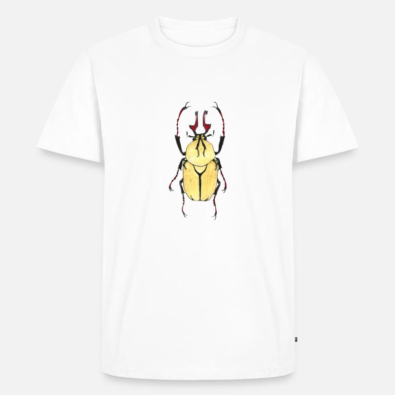kaefer heller Panzer rotes Geweih - Männer Premium Bio T-Shirt - Weiß