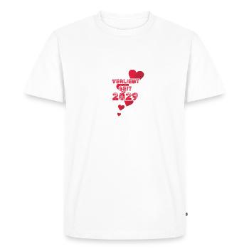 Né en 2029 - T-shirt Premium bio Homme - blanc - Devant - Nico (187cm)