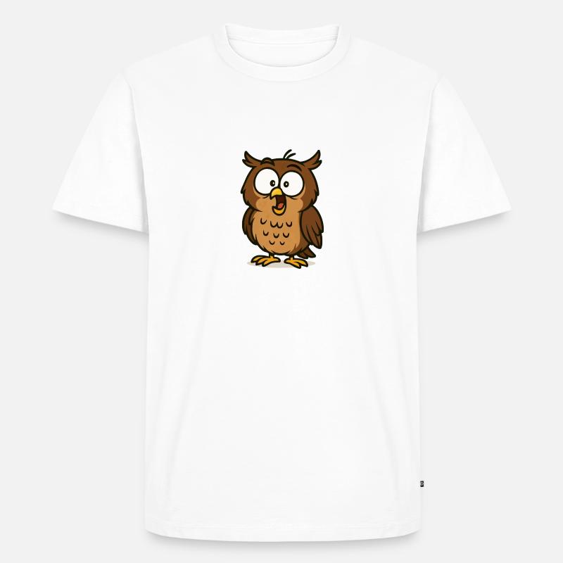 eule comic - Männer Premium Bio T-Shirt - Weiß