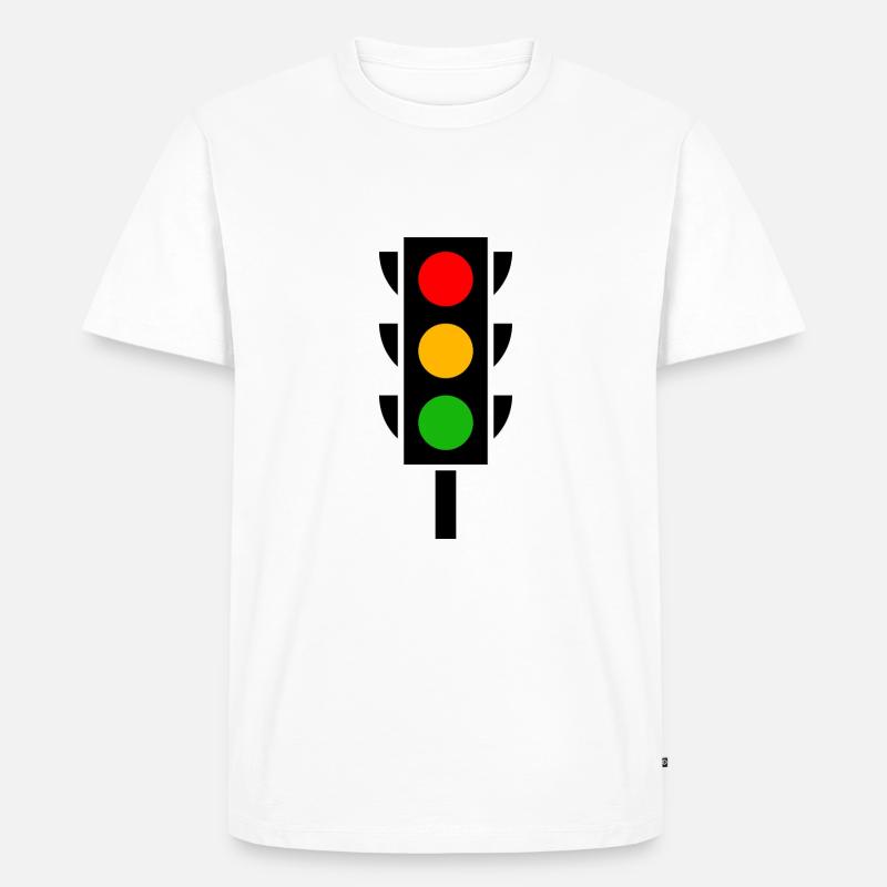 Ampel Führerschein Fahrschule - Männer Premium Bio T-Shirt - Weiß