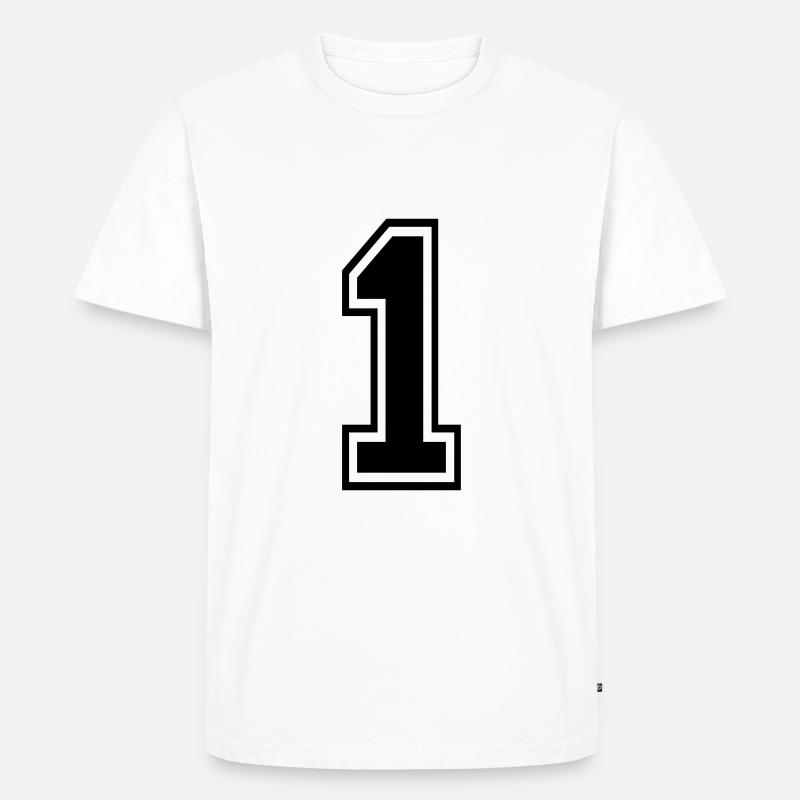 Nummer 1 - Männer Premium Bio T-Shirt - Weiß