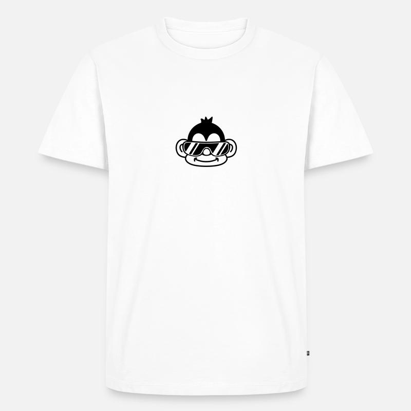 Cool Monkey Face - Männer Premium Bio T-Shirt - Weiß