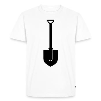 Shovel icon silhouette - Men's Premium Organic T-Shirt - white - Front - Nico (187cm)