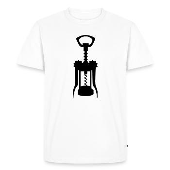 Un tire-bouchon - T-shirt Premium bio Homme - blanc - Devant - Nico (187cm)