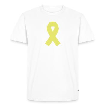 Yellow ribbon - Men's Premium Organic T-Shirt - white - Front - Nico (187cm)