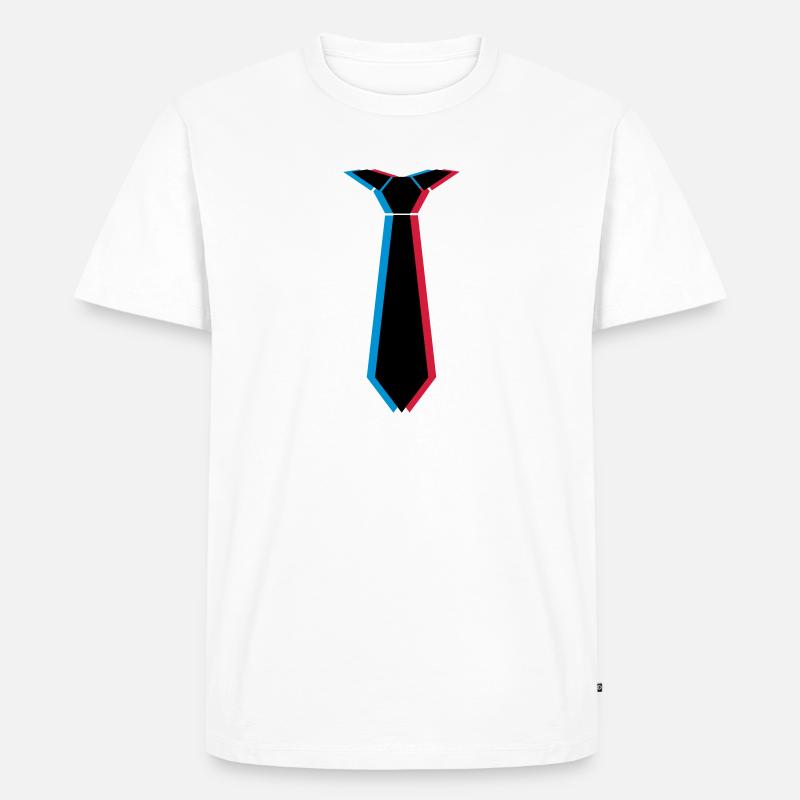 3d_krawatte_3c - Männer Premium Bio T-Shirt - Weiß