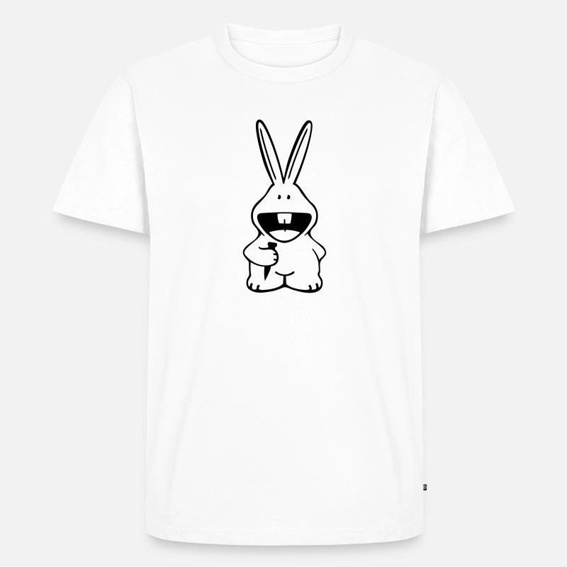 Rabbit - Männer Premium Bio T-Shirt - Weiß