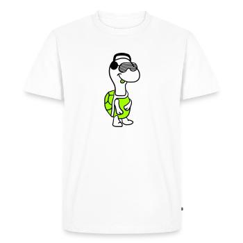 Cute Cool DJ Turtle Party Club Music Fun - Men's Premium Organic T-Shirt - white - Front - Nico (187cm)