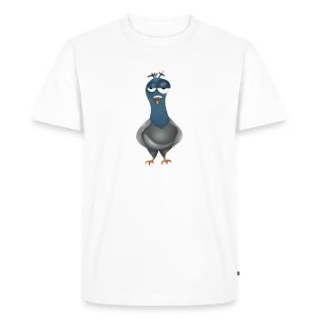 Bernard Le Pigeon - Men's Premium Organic T-Shirt - white - Front - Nico (187cm)