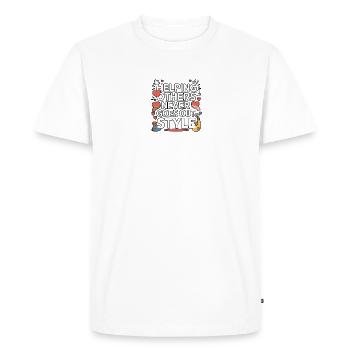 Compassion Humanité Motivation Empathie Gentillesse - T-shirt Premium bio Homme - blanc - Devant - Nico (187cm)