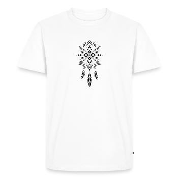 Black Spiritual Native American Tribal Dreamcatcher - Men's Premium Organic T-Shirt - white - Front - Nico (187cm)
