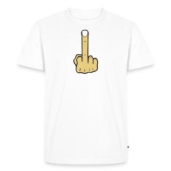 doigt du milieu long 02 - T-shirt Premium bio Homme - blanc - Devant - Nico (187cm)