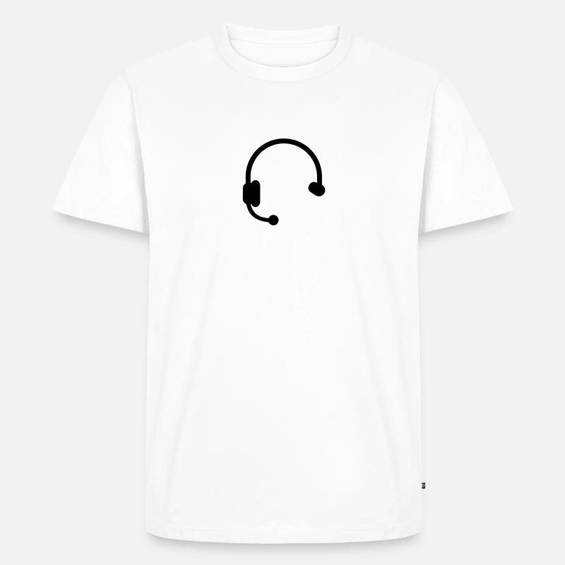 Headset Kopfhörer - Männer Premium Bio T-Shirt - Weiß