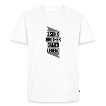Fils Frère Gamer Légende - T-shirt Premium bio Homme - blanc - Devant - Nico (187cm)