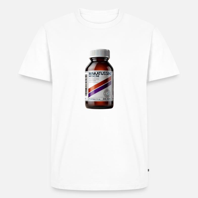 Makatussin Codiene med modern design - Ekologisk premium-T-shirt herr - vit