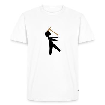 A zombie with an ax in the head - Men's Premium Organic T-Shirt - white - Front - Nico (187cm)