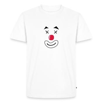 visage de sourire de clown - T-shirt Premium bio Homme - blanc - Devant - Nico (187cm)