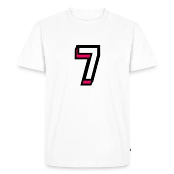 7 YEARS. 7th ANNIVERSARY. BIRTHDAY 7 YEARS. 7 - Men's Premium Organic T-Shirt - white - Front - Nico (187cm)