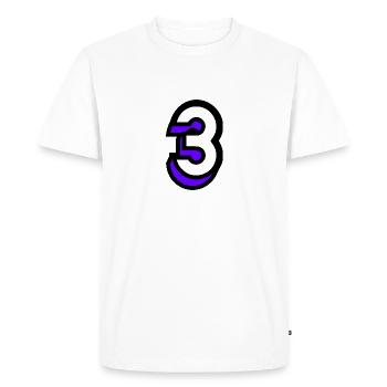 3 ANS. 3e ANNIVERSAIRE. ANNIVERSAIRE 3 ANS. 3 - T-shirt Premium bio Homme - blanc - Devant - Nico (187cm)