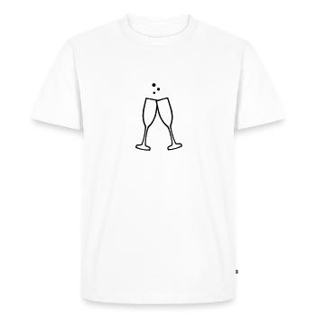 Sparkling wine - Men's Premium Organic T-Shirt - white - Front - Nico (187cm)