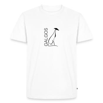 Galgo assis - T-shirt Premium bio Homme - blanc - Devant - Nico (187cm)