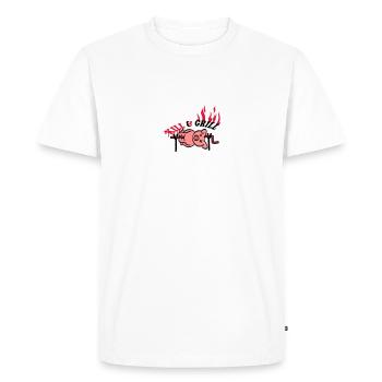 Kill And Grill Pig - Men's Premium Organic T-Shirt - white - Front - Nico (187cm)