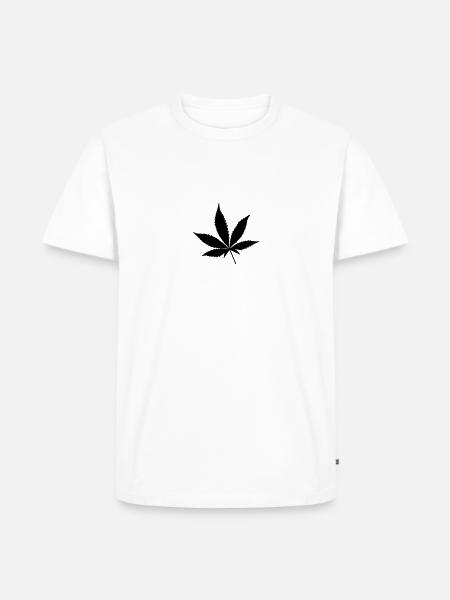 Hanfblatt 2 - Männer Premium Bio T-Shirt - Weiß