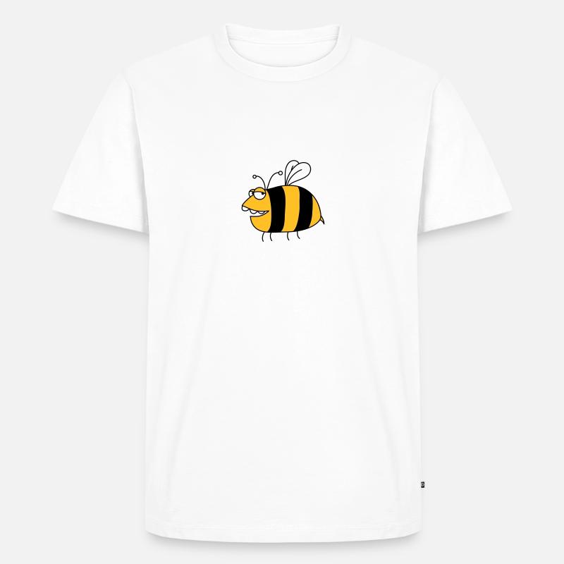 Lustige Dicke Biene - Männer Premium Bio T-Shirt - Weiß