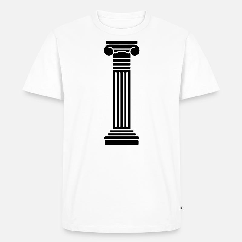 Griechische Säule - Männer Premium Bio T-Shirt - Weiß