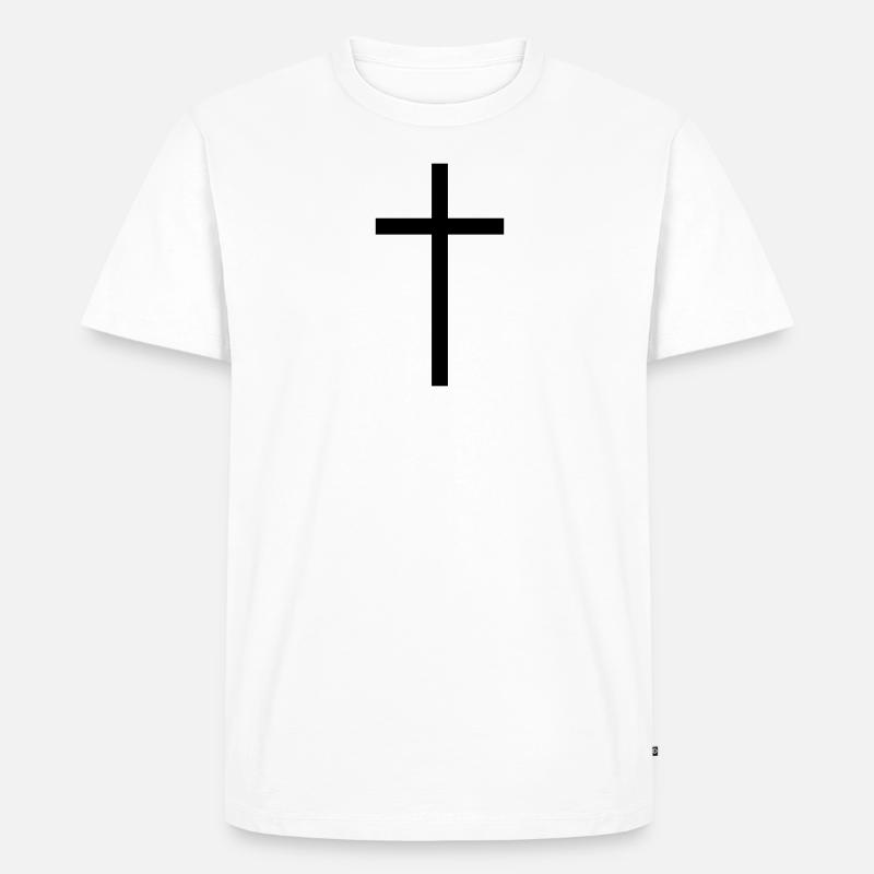Kreuz - Männer Premium Bio T-Shirt - Weiß