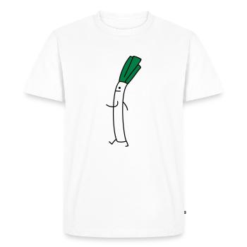 Lustiger Lauch - Männer Premium Bio T-Shirt - Weiß - Vorne - Nico (187cm)