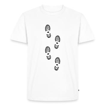 Footprints, hiking (super cheap) - T-shirt Premium bio Homme - blanc - Devant - Nico (187cm)